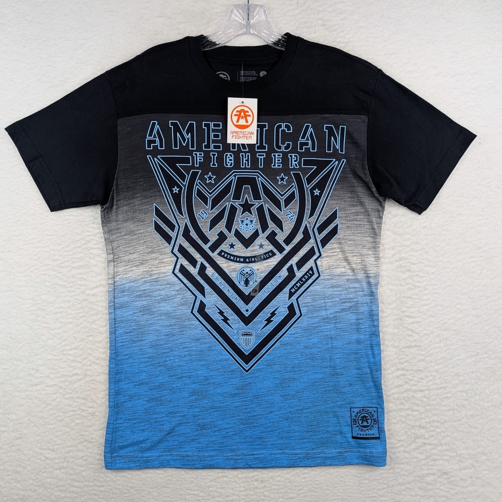NWT American Fighter Kendleton T-Shirt Men's Medium Obsidian Blue Dip Dye